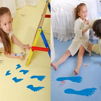 9 Двойки на Стикери За детски градини С Отпечатъци от Малки Глезените Етикети На Пода Водоустойчив Залепваща Стикер За Баня На Пода (Смесен Цвят)