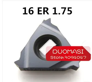 16 ER 1.75 Резбонарезни вложки от волфрамов ISO 1.75 външни Резбонарезни уши ISO,Сменяеми вложки за резьбового притежателя на струг SER