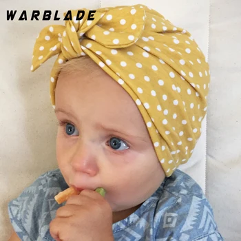 WarBLade 2018 Скъпа шапка за малки момичета в грах с носа конфетного цвят Детска шапчица-тюрбан за момичета Разтеглив аксесоари 1 бр.