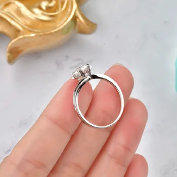 Стил снежинки Муассанитовое пръстен от сребро 925 проба 1 карата 2 карата 3 карата D цвят муассанитовое бижу юбилейното пръстен