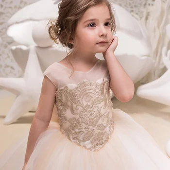 2-13 години, Бебешка рокля с флорална дантела Елегантна рокля за абитуриентски бал за тийнейджъри Рокли за партита за момичета, Шаферките, Дълга рокля на принцеса