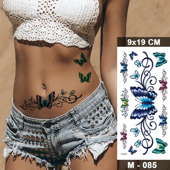 Цвят на Пеперуда 3D Flash Татуировка Жена Водоустойчив Временна Татуировка Стикер Сексуално Перо Боди-Арт Фалшива Татуировка Момиче Реалистична Ръка