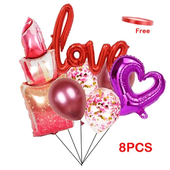 Комплект балони за червило Комплект Балон Целувка Балон Розово Злато Балони за вашата Сватба Душата на Спа парти Грим Тематични Украси за партита