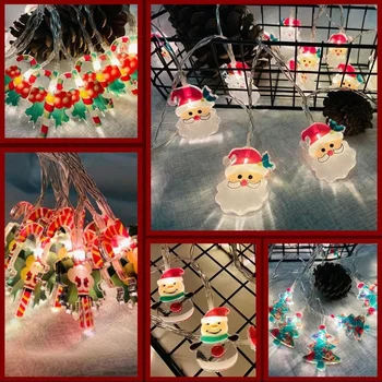 Коледа направи си САМ Коледни Бонбони Дядо LED Завеса Светлина Ред Коледна Елха Декорации За Дома партита, Коледни Подаръци Навидад Декор