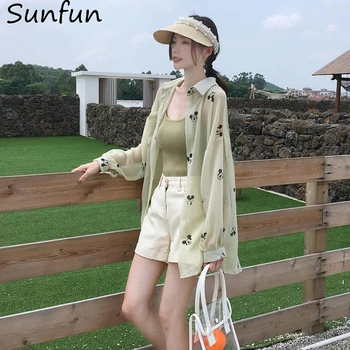Ежедневното коварен противоизносное дамско модно лятото на Корейското всеобхватна Анти-uv дышащее слънцезащитно покритие с принтом