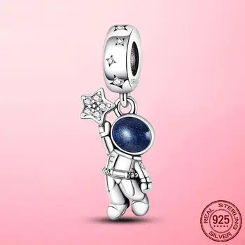 925 Сребро Астронавт В Галактиката, които висят Приказно Мъниста, подходящ за Пандора Гривна Колие 925 Сребърни Мъниста Производство на бижута