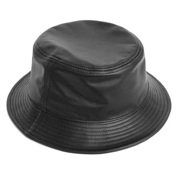 Модни кожени риболовна шапка марка ежедневни шапка-кофа за защита от слънцето шапка Бони мъжки къмпинг боррас за жени, мъже