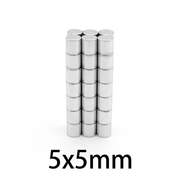 50~500 бр. 5x5 мм Супер Силен Неодимовый дисков магнит 5 мм х 5 мм Малки кръгли магнити 5*5 мм Лист с постоянен магнит