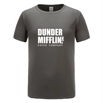 JXGXSX Мъжки офис телевизионно шоу с къс ръкав Dunder Mifflin Книжен тениска с кръгло деколте Тениска Модна градинска риза в стил хип-хоп
