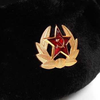 Военен икона на Съветската Армия Русия Ушанка Шапки Пилот на бомбардировач Trapper Пилотка Зимна шапка от изкуствена кожа заек Ушанка на Снежните шапки на осп