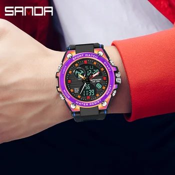 На BIANA Новата G Стил S Shock Мъжки спортен часовник с голям циферблат Спортни часовници За мъже, Луксозни LED Цифрови Военни Водоустойчив ръчен часовник