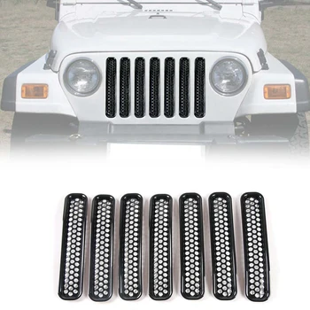 Комплект вложки за предната решетка от телени мрежи за Jeep Wrangler TJ 1997-2006 и без лимит - (7 бр)