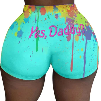 Топли дамски секси спортни шорти с писмото камуфляжным принтом Шорти Ежедневни Летни къси панталони с висока талия Панталони за фитнес на открито