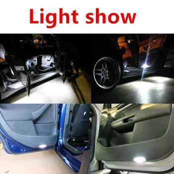 Интериорът на автомобила Врати Led Сигнални Лампи Лампа +Кабел за Теглене на Кабели Съединители За VW Passat B6 B7 CC Golf 5 Mk5 6 7 MK7 Eos Tiguan, Scirocco