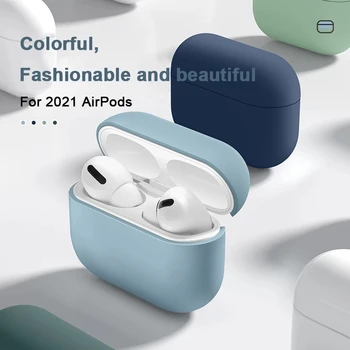 Kjoew Нова Мода Мек Течен Силиконов Калъф За Безжични Слушалки AirPods 3 Защитен Калъф За Apple airpods 3 Калъф