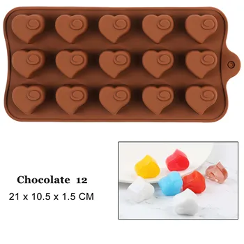 Шоколад форма във формата на сърце 3D Малка Силиконова Форма за Печене на торта Желе Бонбони Шоколадови сапун Форма за празни приказки торта Декорации DIY