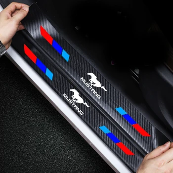 За Ford mustang GT 2020 2019 2017 2018 2016 Автомобил ШЕЛБИ 4 бр. от въглеродни влакна кожена подплата на прага на колата Стикер на прагове