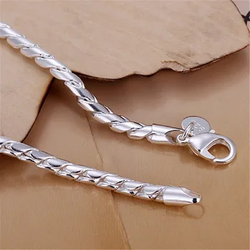 Цената на едро за мъже и жени Веревочная верига със сребърно покритие гривни сватбен подарък вечерни модни бижута Коледни подаръци JSH210