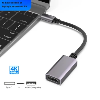 USB Тип C до VGA HDMI-Съвместим Кабел-адаптер 4K Конвертори кабел 4K HD За MacBook Air Pro, iMac, Mac Смартфон на телевизора