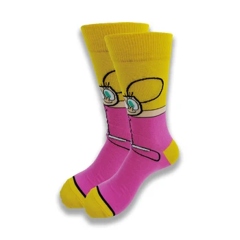1 Чифт Забавни анимационни Аниме Чорапи с Нестандартен Мъжки Чорапи Дишащи Дамски Меки и удобни Щастливи чорапи Подаръци за мъже