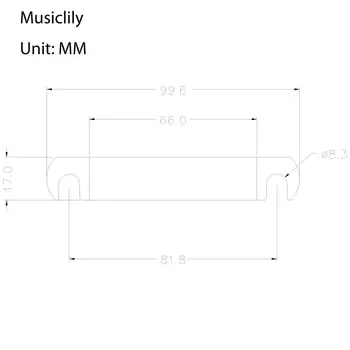 Musiclily ABR-1 В стил Tune-o-matic Мост и Набор от накрайници за китара в стил Les Paul, Хром