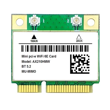 AX210 5374M WIFI 6E 5G Двухдиапазонная Гигабитная Вградена Безжична мрежова карта Mini PCI-E Bluetooth 5,2 Мрежова карта WiFi