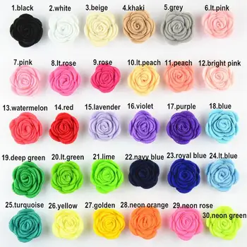 30ШТ 4 см филцови тъкани цвете за детска превръзки САМ craft може да изберете цвят(HMF-58)