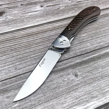 Български Сгъваем Нож от Стомана 440C Дървена Дръжка за самозащита Нож за оцеляване Тактически Ловен Риболовен Нож Открит EDC Инструмент
