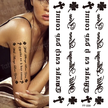 татуировка с надпис минималистичен английски думи низ характер татуировка с черна къна секси за жени, мъже боди-арт етикети татуировка на пръста си, за вода
