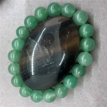 Естествен Камък Зелен Авантюрин Мъниста Гривна Женски Мъжки Подарък За Рожден Ден 6-12 мм