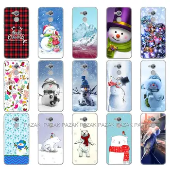 За Huawei Honor 6A Калъф на Задната част на кутията на телефона за huawei honor 6a Броня мек Силиконов TPU на Корпуса зимата е снежна Коледна елха на нова година