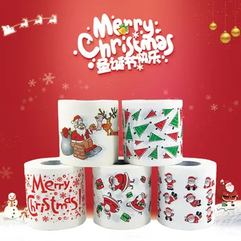 25 м/ролка Коледен подарък-Коледна Украса за Дома на Дядо Коледа северни Елени С Коледа Тоалетна Хартия Коледа Ноел Навидад 2021