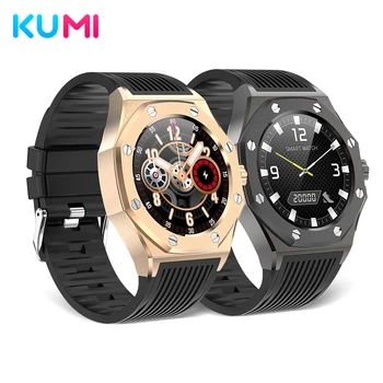 Умен часовник KUMI GW20 Мъжки Бизнес Леки Луксозни Модерен спортен Часовник от неръждаема стомана със силикон каишка Умен часовник IPX7 Водоустойчив часовник