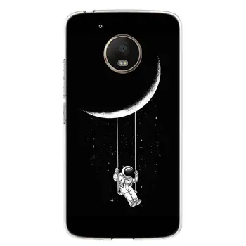 Космическа Луна Сладък Котки Калъф за мобилен телефон Motorola Moto G8 G9 G7 G6 G5S E5 E6 Play Plus EU Power Едно Действие Макропечатная капак на Корпуса
