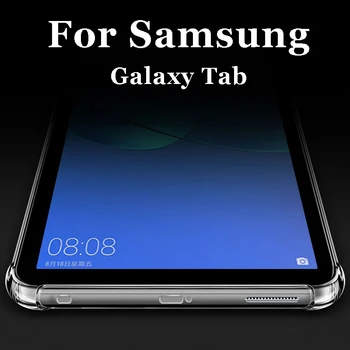 Прозрачен калъф за Samsung Tab A7 Lite T220 T225 Cover Galaxy Tab S6 Lite T610 Tab S7 FE Tab S7+ T970 T975 Силиконовата Възглавница за Безопасност
