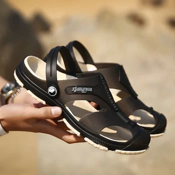 Сандали За мъже на открито с мека подметка Кухи чехли нескользящие леки сандали Големи размери Мъжки Ежедневни плажната високо качество на обувките