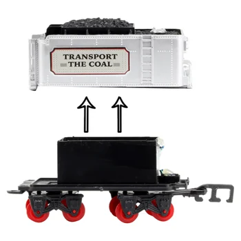 Набор от играчки влакове със светлина и звуци ,Комплект Коледни влакове,Железопътните линии кръгла форма за батерията около Коледната елха.