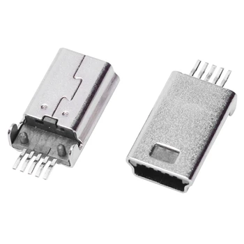 10 бр. Мини-USB Тип B Мъжки 180 Градуса 5-пинов SMD SMT за Запояване на Конектора на Джак