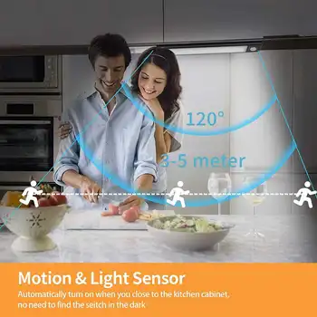 Сензор за Движение на Светлината Безжична LED нощна светлина USB Акумулаторна батерия нощна светлина За Кухненски Шкаф Лампа За Кабинет Осветление за Стълбища