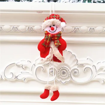 Коледно Дърво За Окачване Кукла На Дядо Коледа, Снежен Човек Сцена Обличам Висулка Коледно Дърво Висящи Висулки Коледна Украса