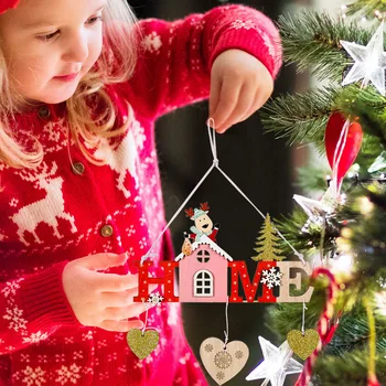 Дървена Коледна Вратата Виси Навидад Забавни Коледни Декорации за Дома 2021 Коледа Ноел Коледна Украса Нова Година 2022 Подаръци